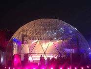 Temporary Strong Geodesic Dome Tent , Dome Shaped Tent With White PVC Roof Cover